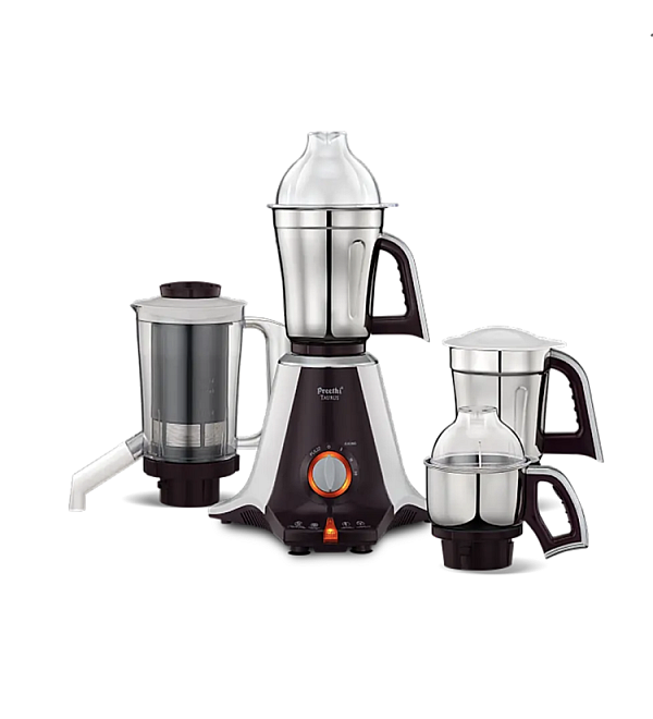 Preethi Taurus Mixer Grinder 750 Watt with 4 Jars (White/Dark Violet)